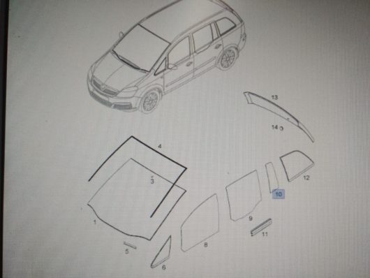 Cristallo fisso porta post. sx Zafira B - immagine 4